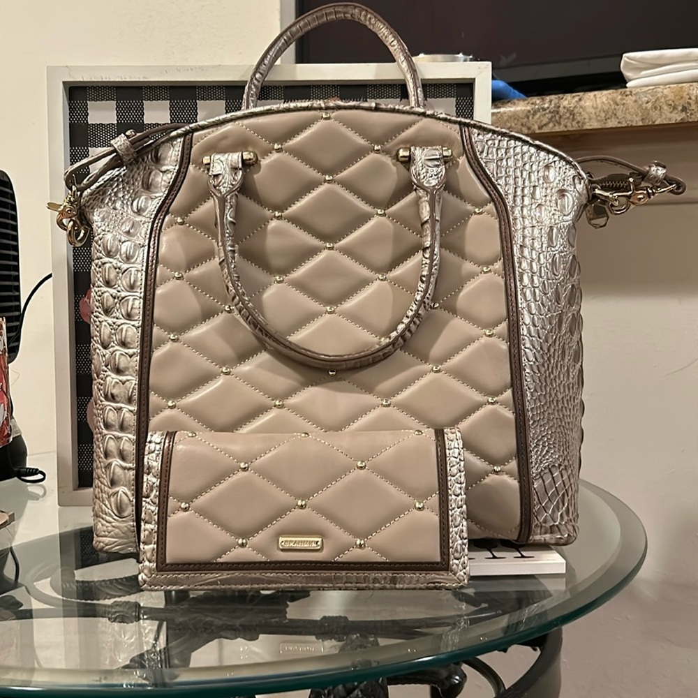 Rare Brahmin Beige Lamballe Duxbury with Matching Ady Wallet